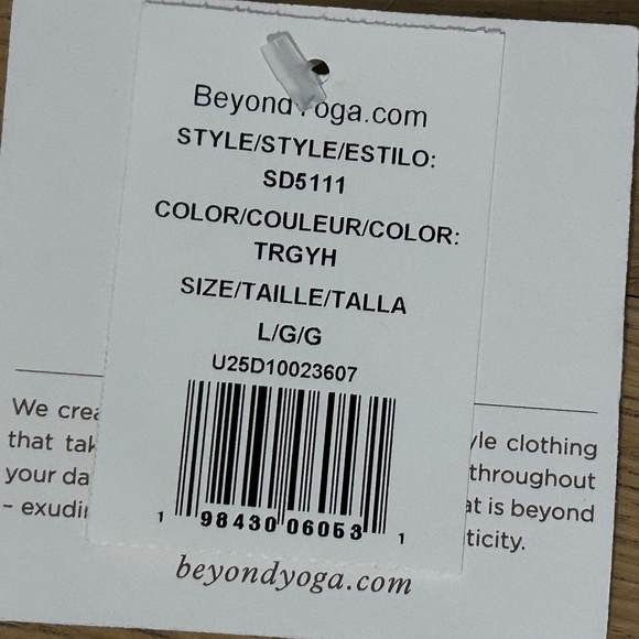 NWT BEYOND YOGA KEEP PACE SPACE BIKER SHORT GREY LARGE L NEW - Picture 6 of 7